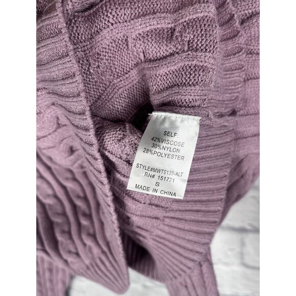 ALTAR'D STATE Women's Lilac Cable Knit Crop Sweater Small - Picture 3 of 5